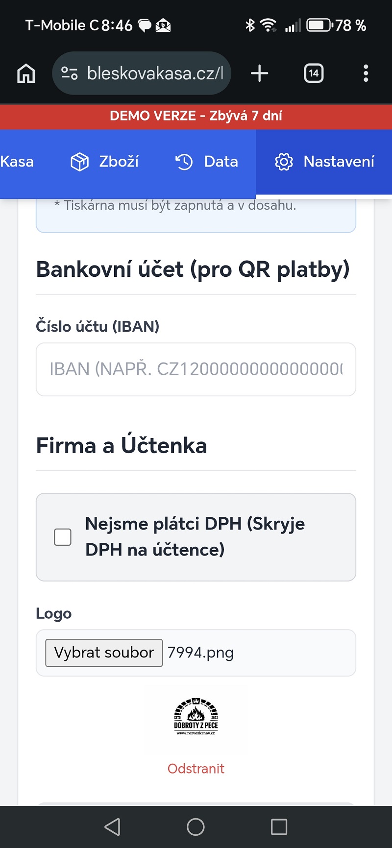Konfigurace firmy
