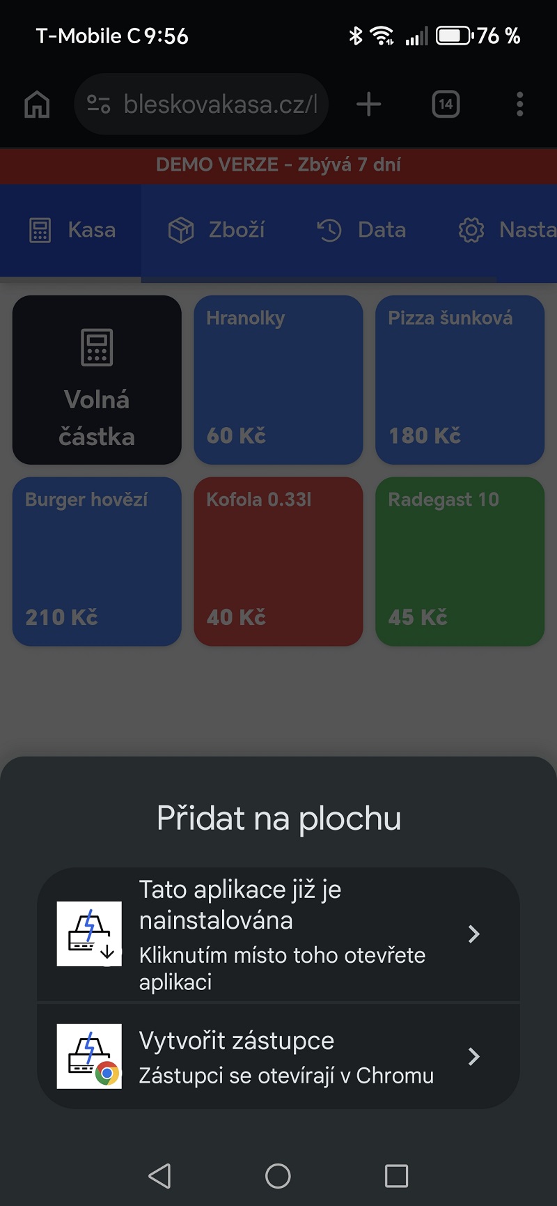 Dialog Vytvořit zástupce